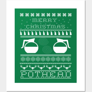 Pothead Ugly Christmas Sweater Design for Coffee Lovers Posters and Art